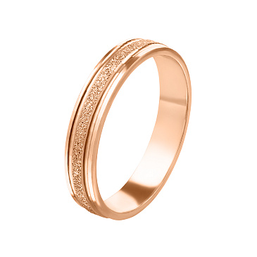 Обручальное кольцо из красного золота с матированием 200-000-717